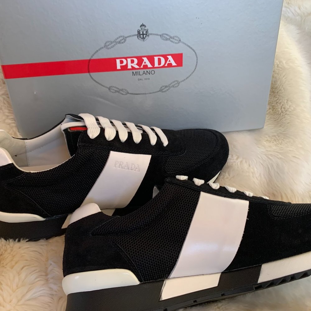 Prada Black and White Sneakers